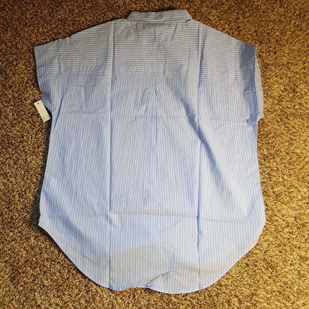 Blue Striped Button-Down Shirt- NWT - Picture 3 of 5